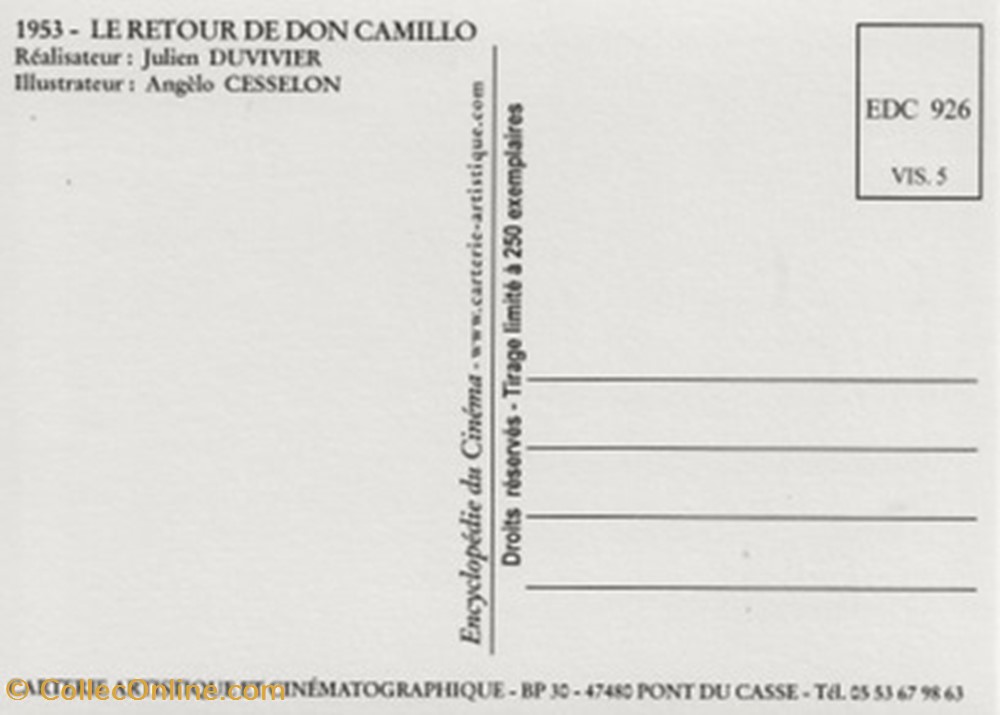 Le retour de Don Camillo cartes postales autres le retour de don camillo