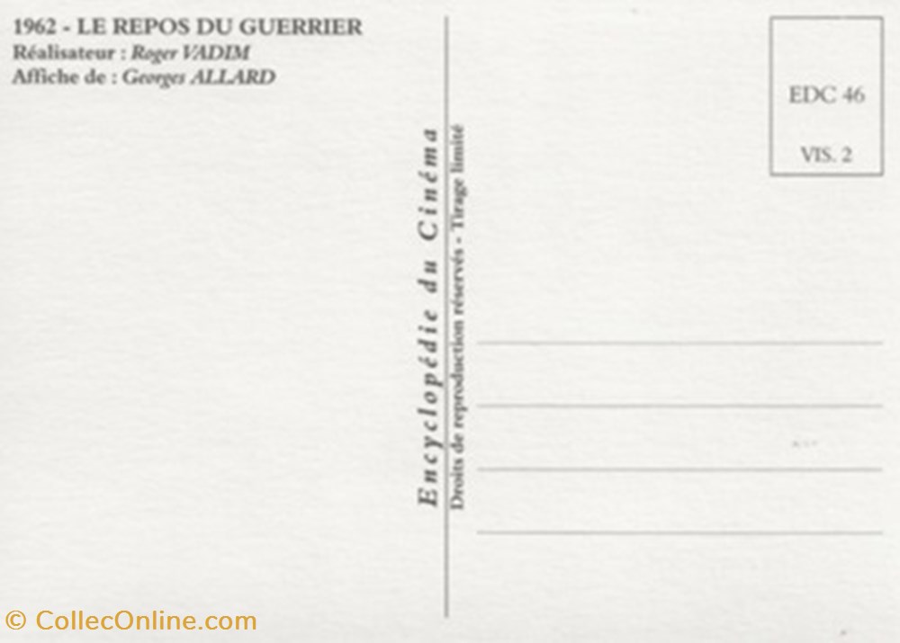 Le repos du guerrier cartes postales autres le repos du guerrier