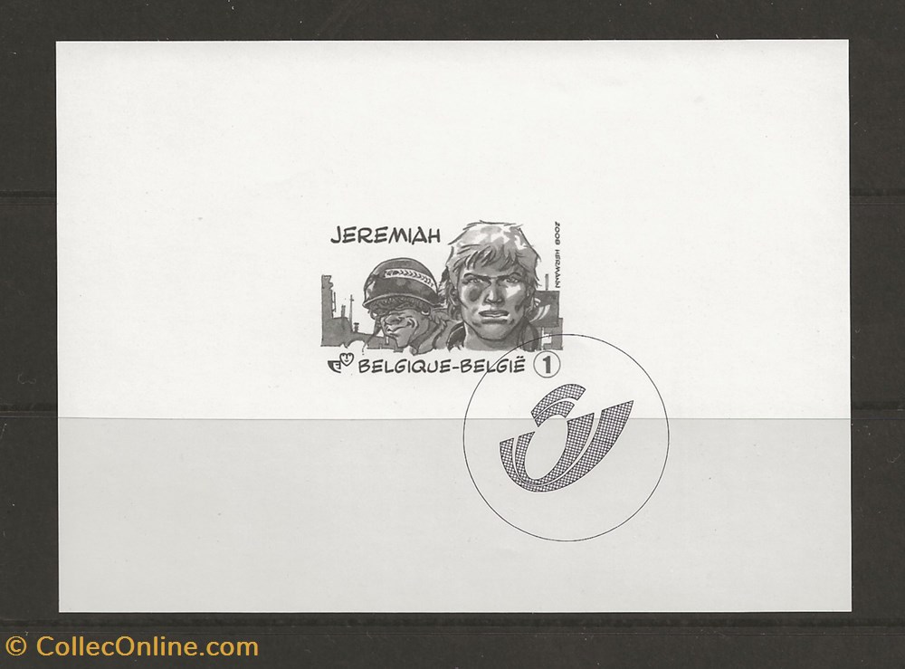 ZZZ - Belgique 2008 feuillet noir et blanc du timbre Jeremiah timbres zzz belgique 2008 feuillet noir et blanc du timbre jeremiah