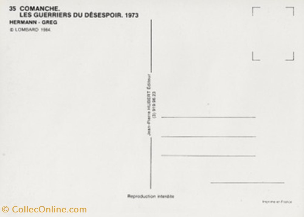 Comanche cartes postales bande dessinee comanche