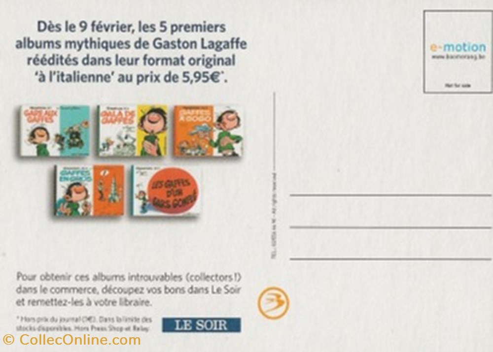 Gaston Lagaffe cartes postales bande dessinee gaston lagaffe
