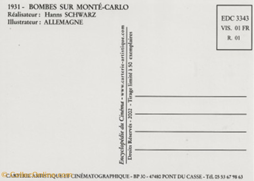Bomben auf Monte Carlo cartes postales autres bomben auf monte carlo