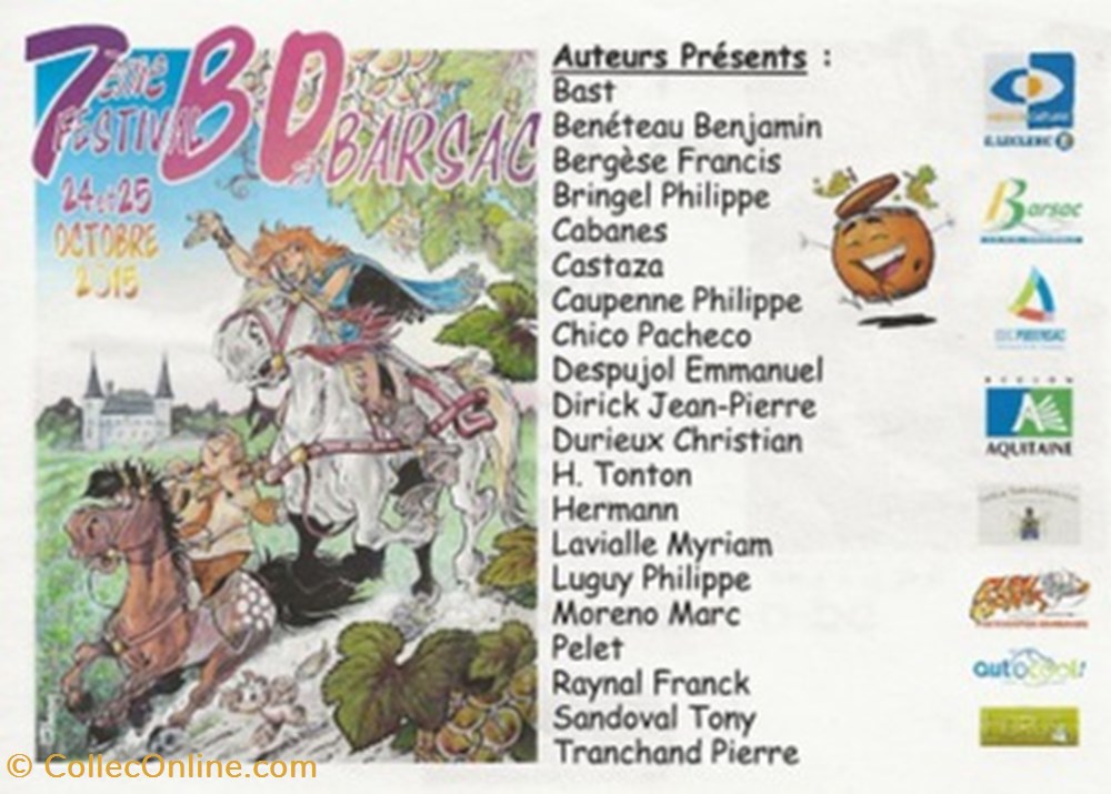 cartes postales bande dessinee zz barsac 33 2015