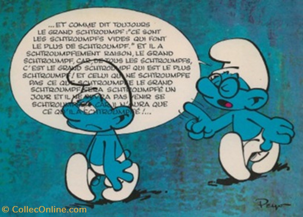 cartes postales bande dessinee schtroumpfs