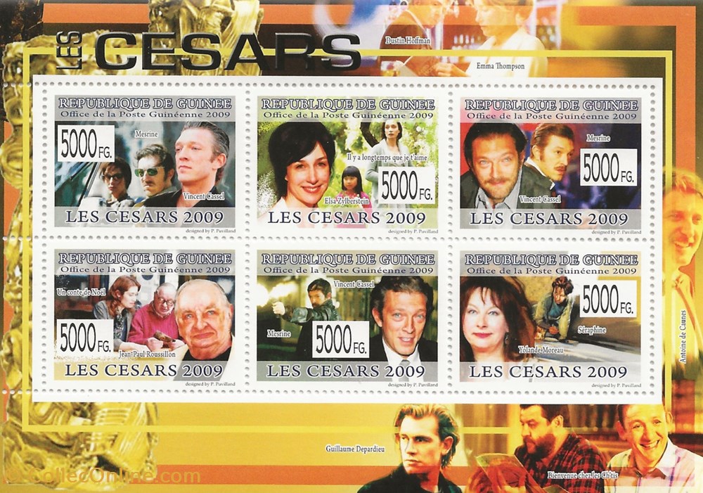 ZZZ Bloc (Guinée) 2009 Hommage Les Césars timbres zzz bloc guinee 2009 hommage les cesars