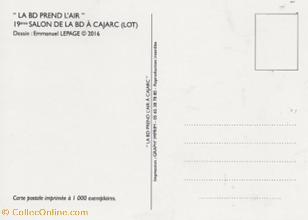 Cajarc (46) 2016 cartes postales bande dessinee cajarc 46 2016