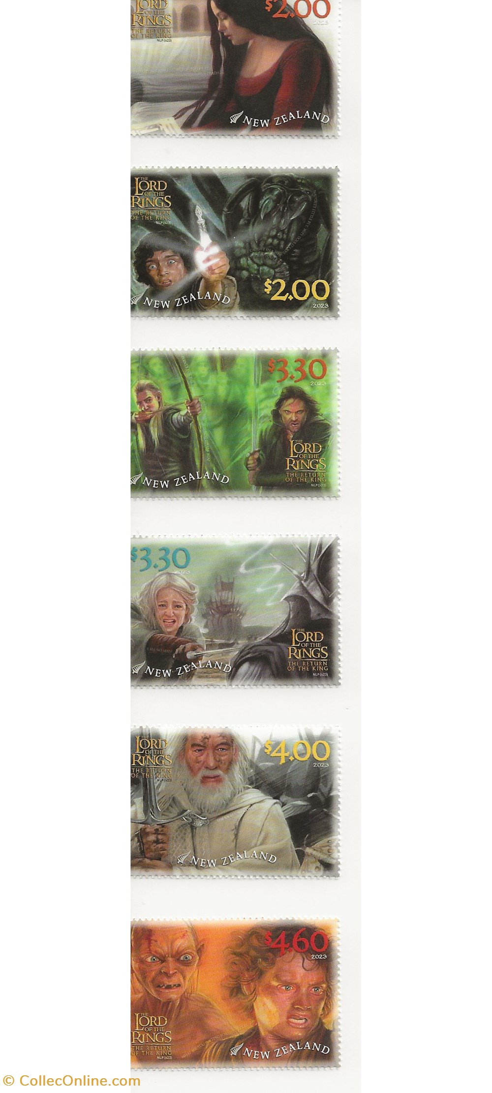 Wanganui (Nouvelle Zélande) 2023 The lord of the rings, the return of the king 3 timbres wanganui nouvelle zelande 2023 the lord of the rings the return of the king