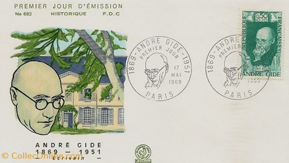 Paris (75) 1969 André Gide timbres paris 75 1969 andre gide