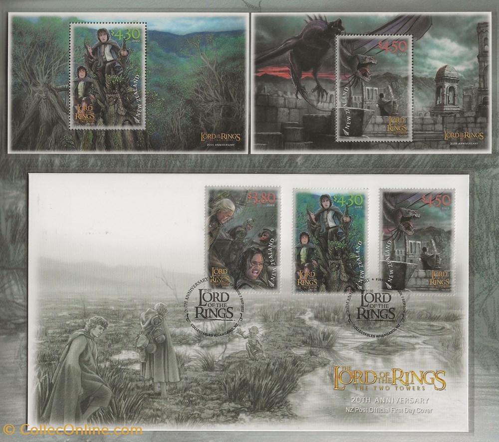 ZZZ Presentation Pack (Nouvelle Zélande) 2022 The lord of the rings, The two towers 4 timbres zzz presentation pack nouvelle zelande 2022 the lord of the rings the two towers