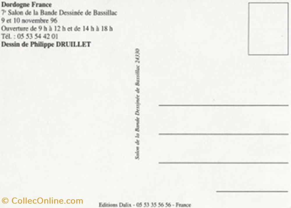 cartes postales bande dessinee bassillac 24 1996