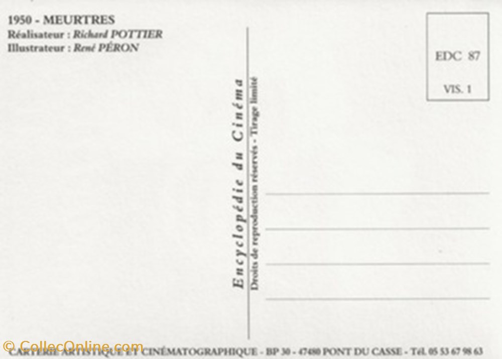 Meurtres cartes postales autres meurtres