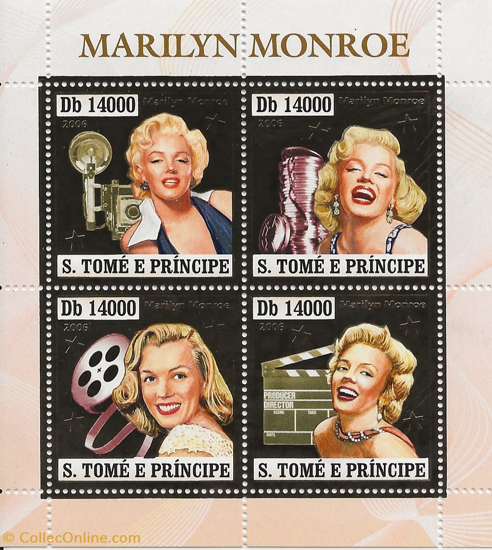 ZZZ Blocs (Sao Tome e Principe) 2006 Marilyn Monroe timbres zzz blocs sao tome e principe 2006 marilyn monroe