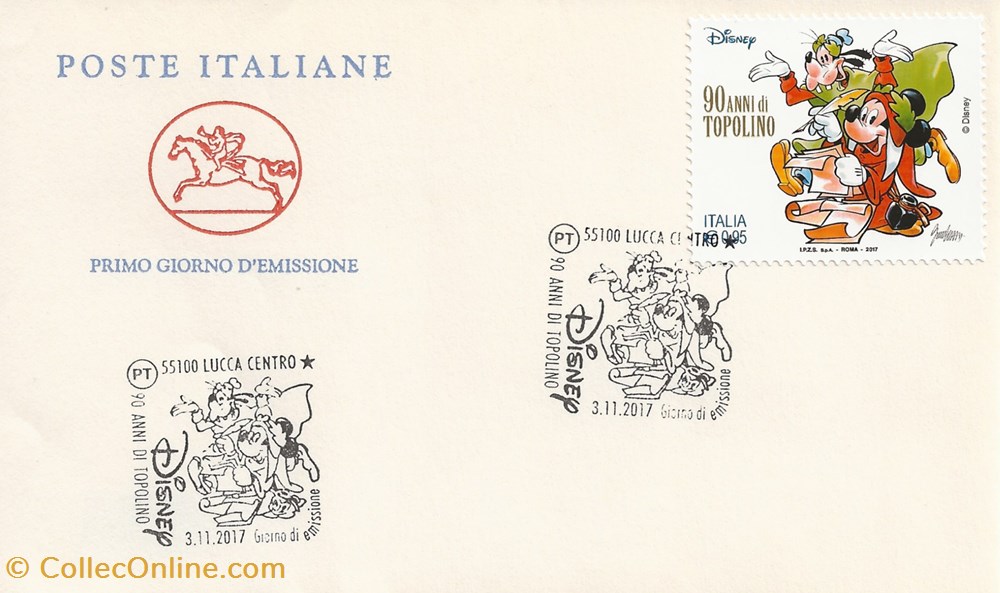 Lucca (Italie) 2017 90 Anni di Topolino (Mickey) timbres lucca italie 2017 90 anni di topolino mickey