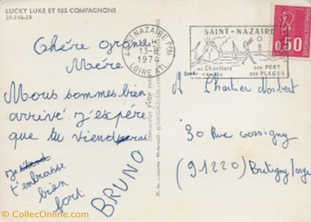 Lucky Luke cartes postales bande dessinee lucky luke