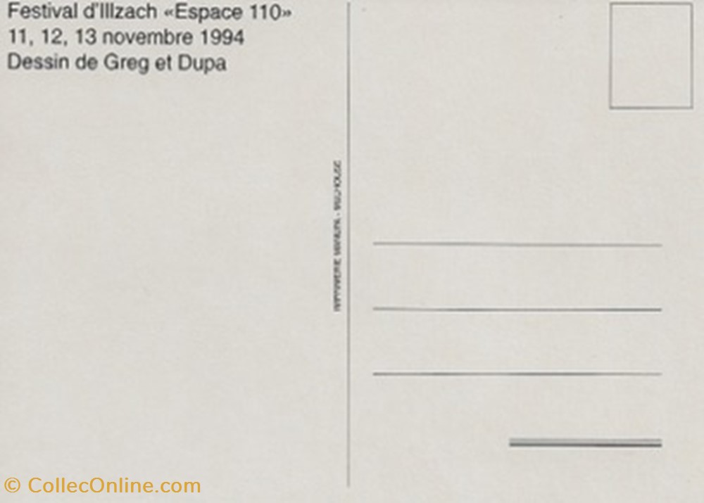 cartes postales bande dessinee illzach 68 1994