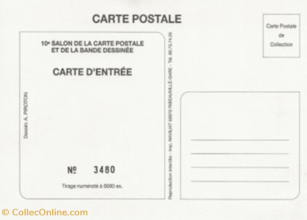 Colmar (68) 1990 cartes postales bande dessinee colmar 68 1990