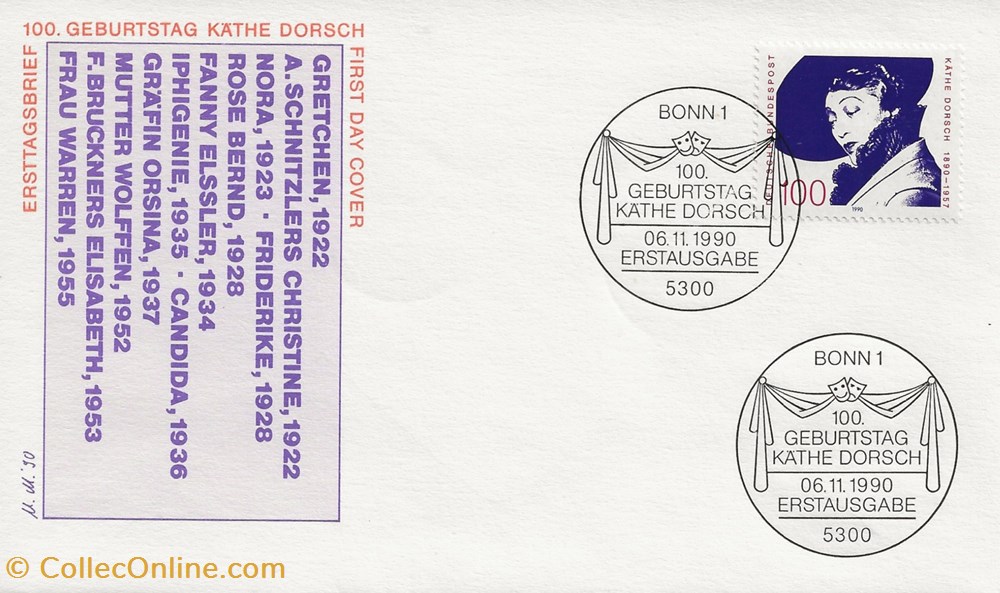 timbres bonn allemagne 1990 kathe dorsch