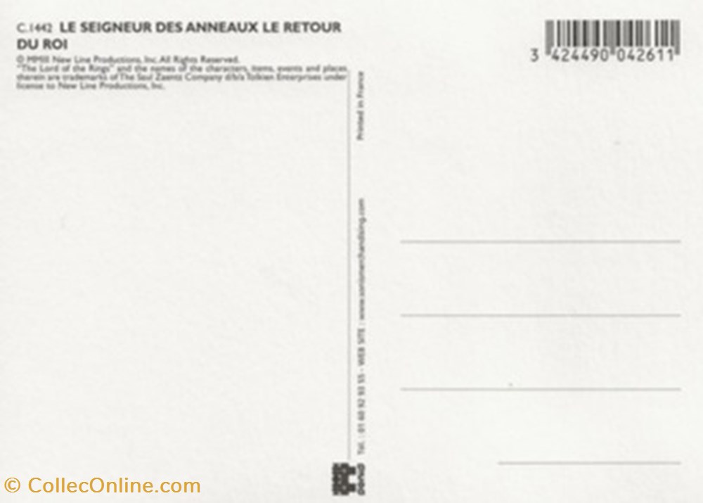 cartes postales autres le seigneur des anneaux la retour du roi