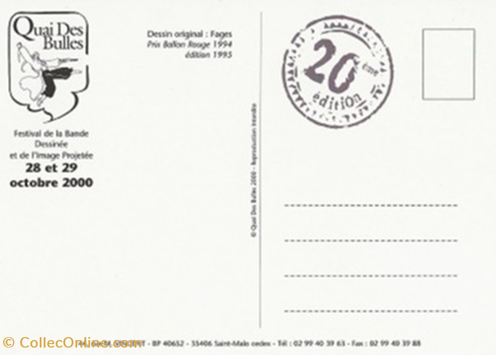 cartes postales bande dessinee saint malo 35 1995