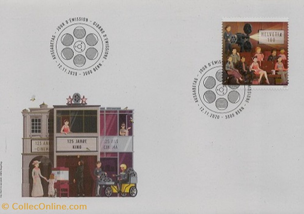 Berne (Suisse) 2020 125ème anniversaire du cinéma suisse timbres berne suisse 2020 125eme anniversaire du cinema suisse