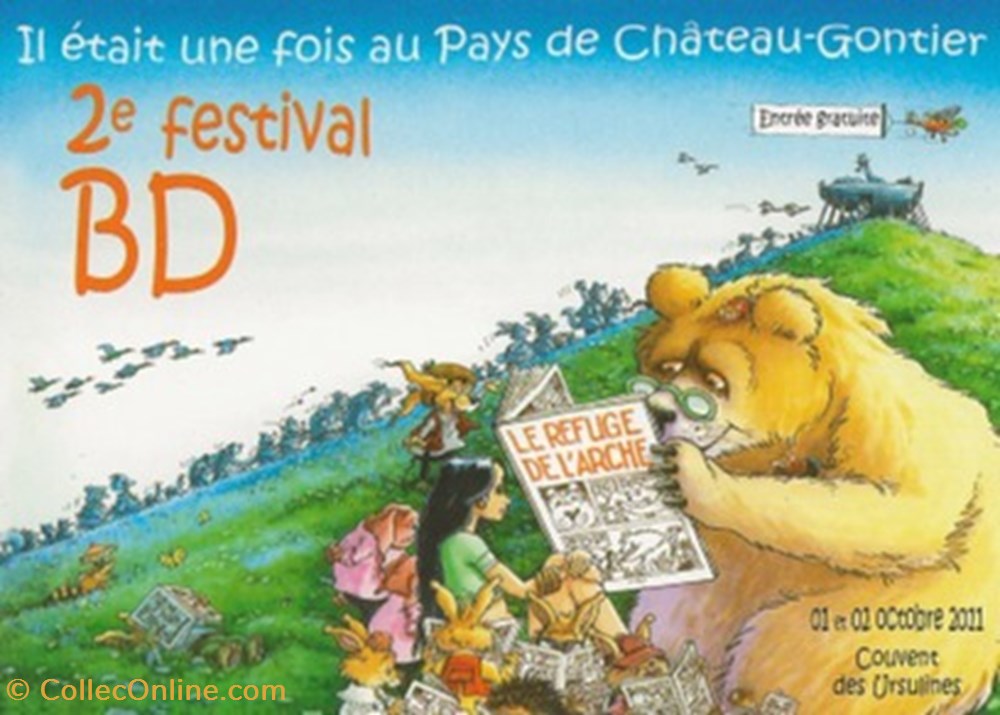 cartes postales bande dessinee chateau gontier 55 2011