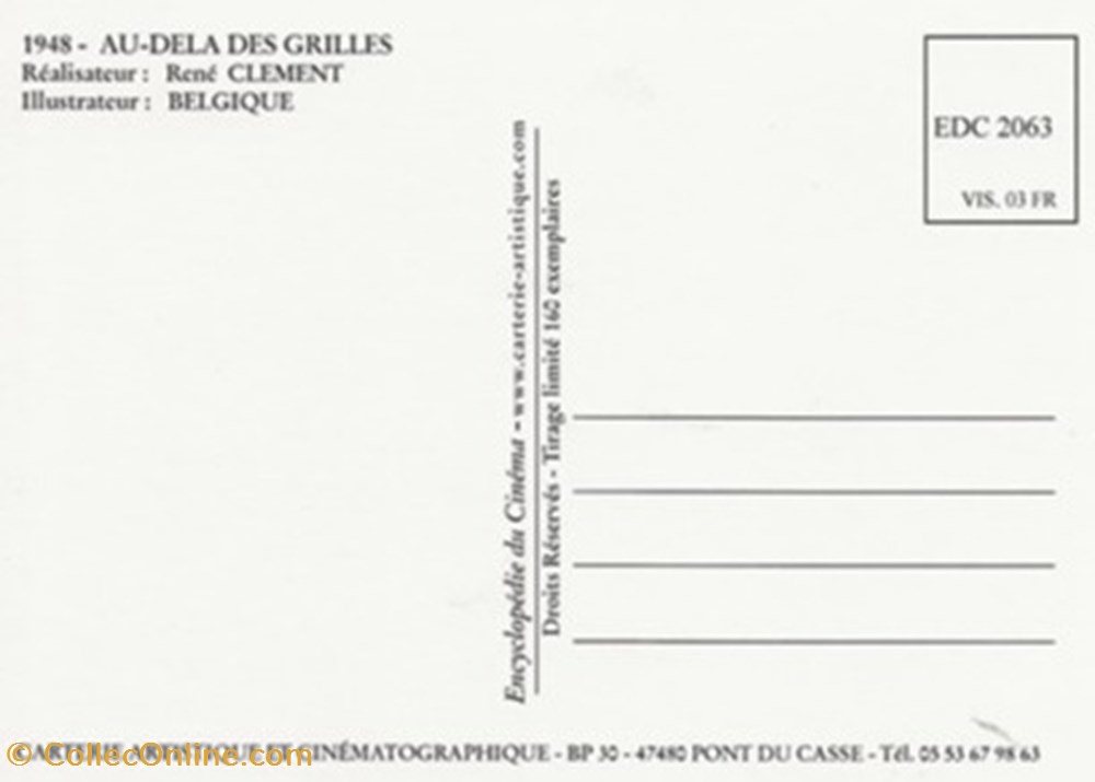 Au delà des grilles cartes postales autres au dela des grilles