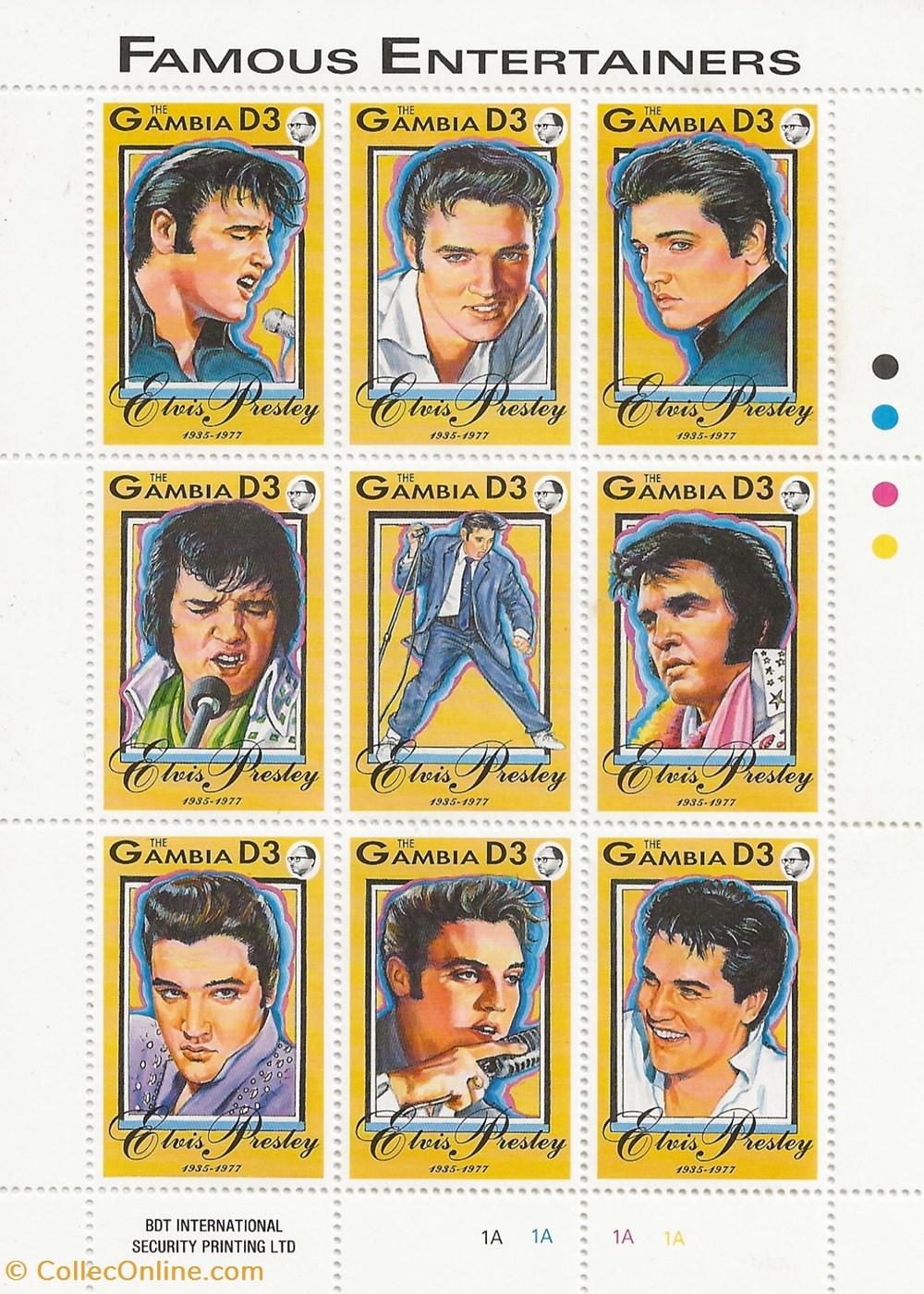 ZZZ Bloc (Gambie) 1993 Elvis Presley timbres zzz bloc gambie 1993 elvis presley