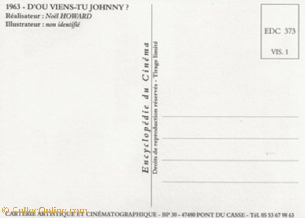 D'où viens-tu Johnny cartes postales autres d ou viens tu johnny