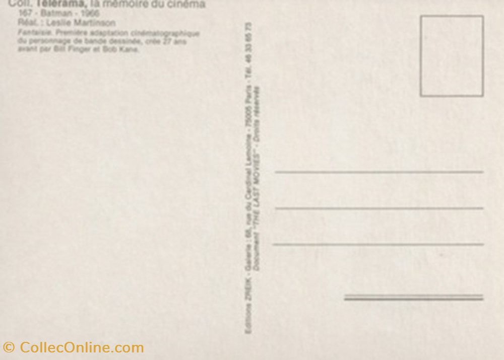 Batman cartes postales autres batman