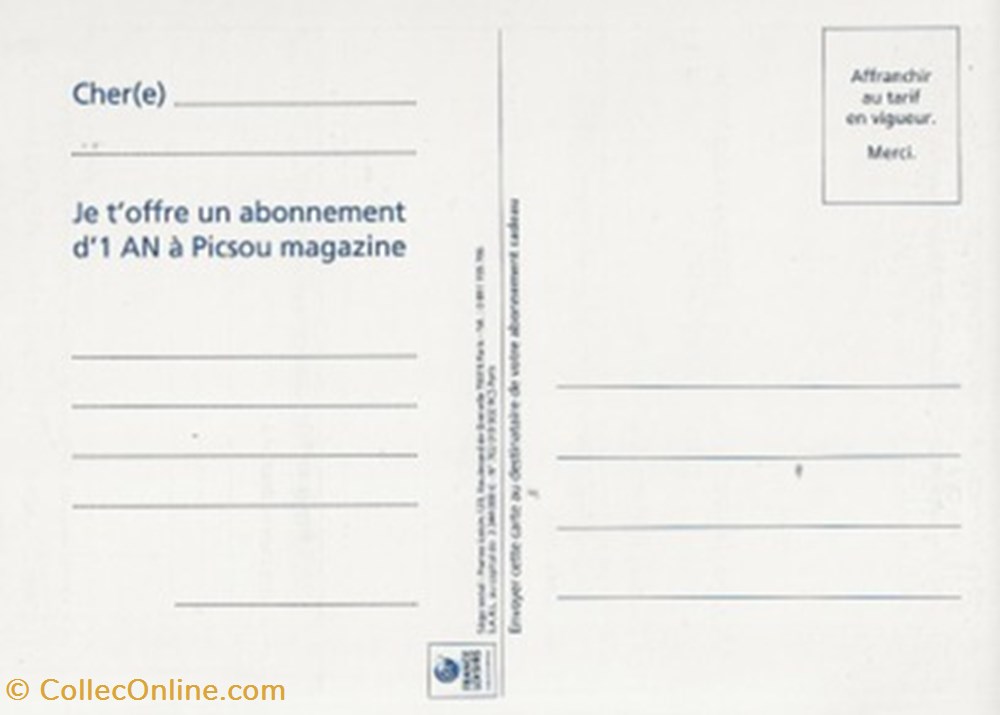 cartes postales bande dessinee picsou