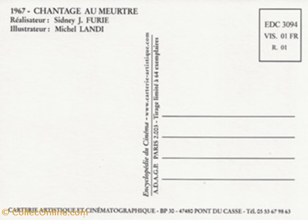 Chantage au meurtre cartes postales autres chantage au meurtre