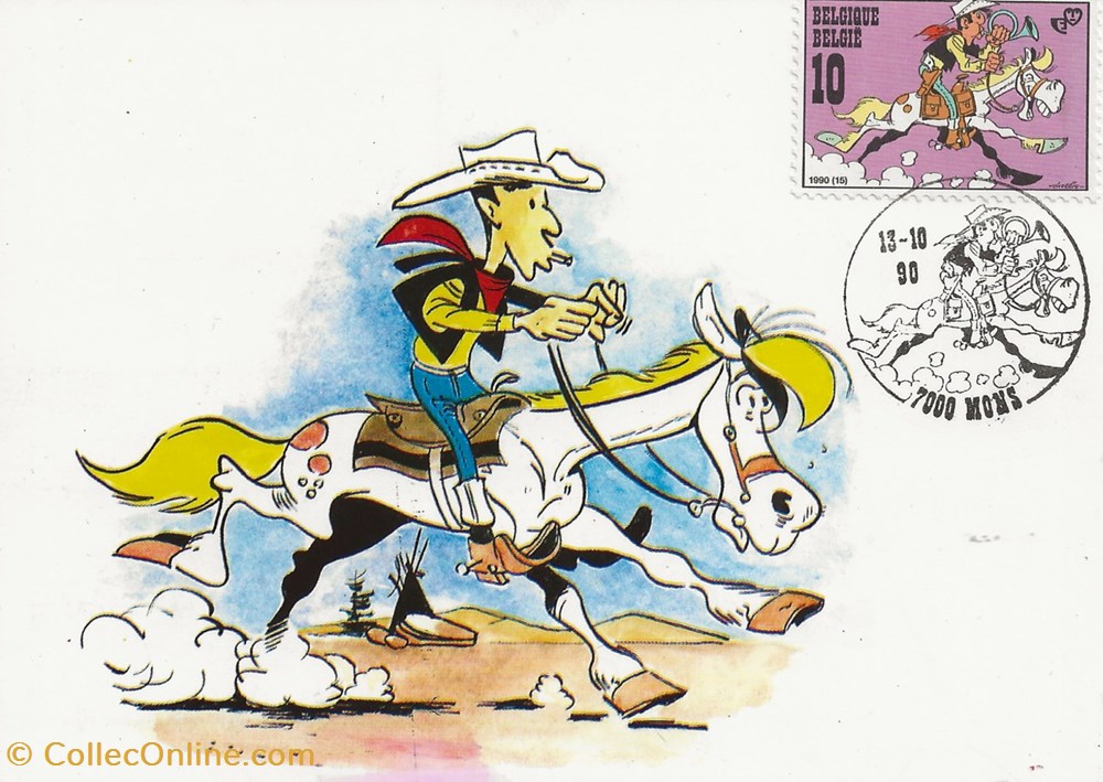 timbres mons belgique 1990 lucky luke
