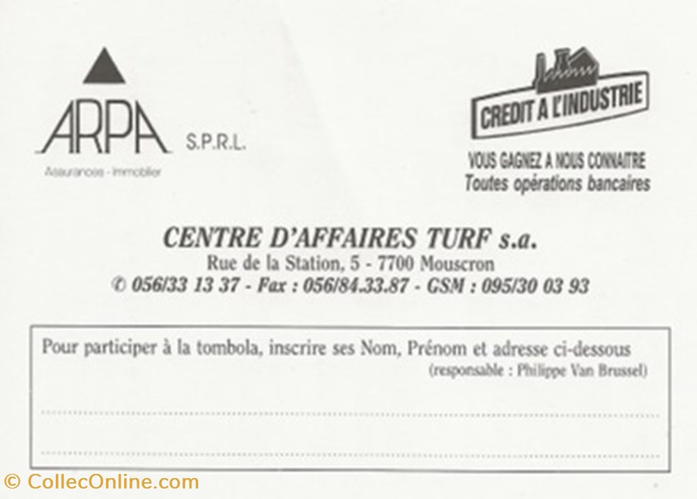 Mouscron (Belgique) 1996 cartes postales bande dessinee mouscron belgique 1996