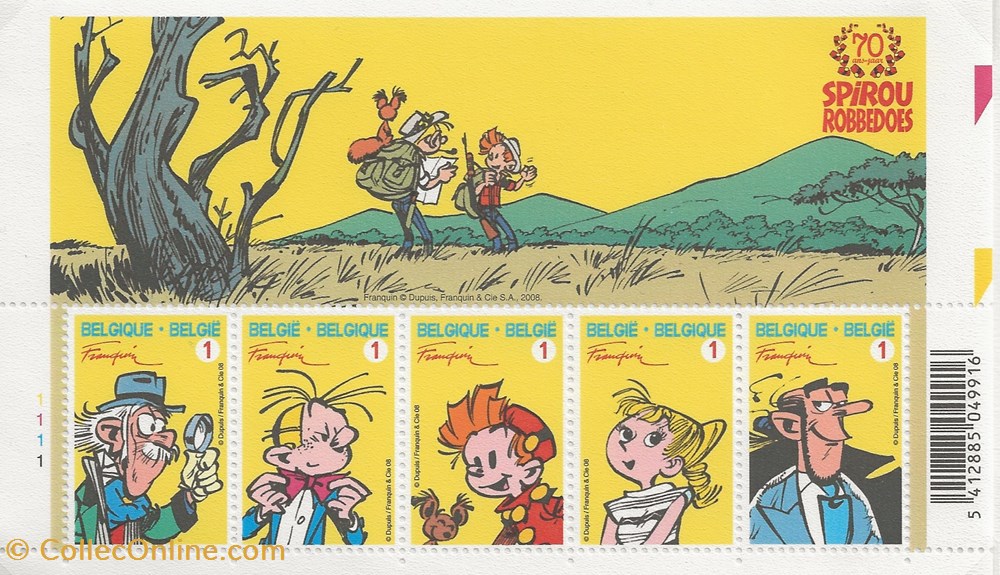 ZZZ - Belgique 2008 Bloc Spirou timbres zzz belgique 2008 bloc spirou