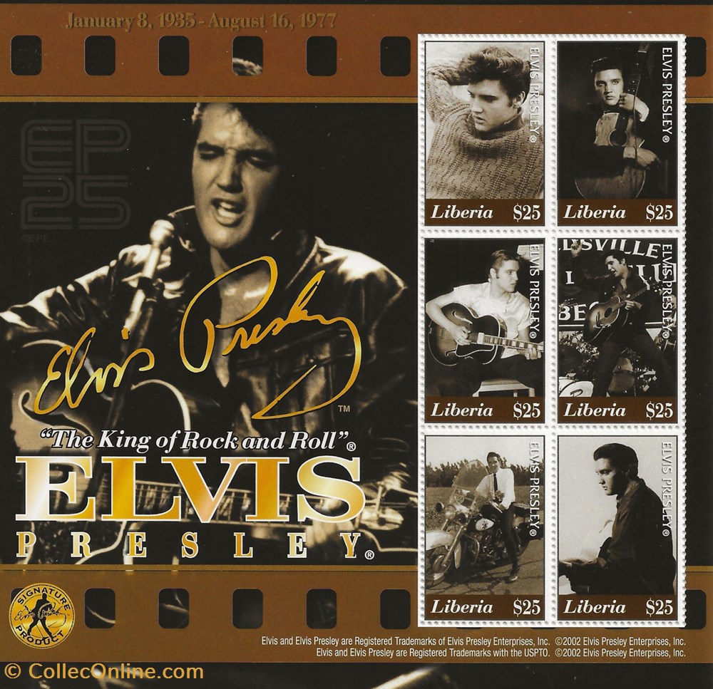 ZZZ Bloc (Liberia) 2002 Elvis Presley timbres zzz bloc liberia 2002 elvis presley