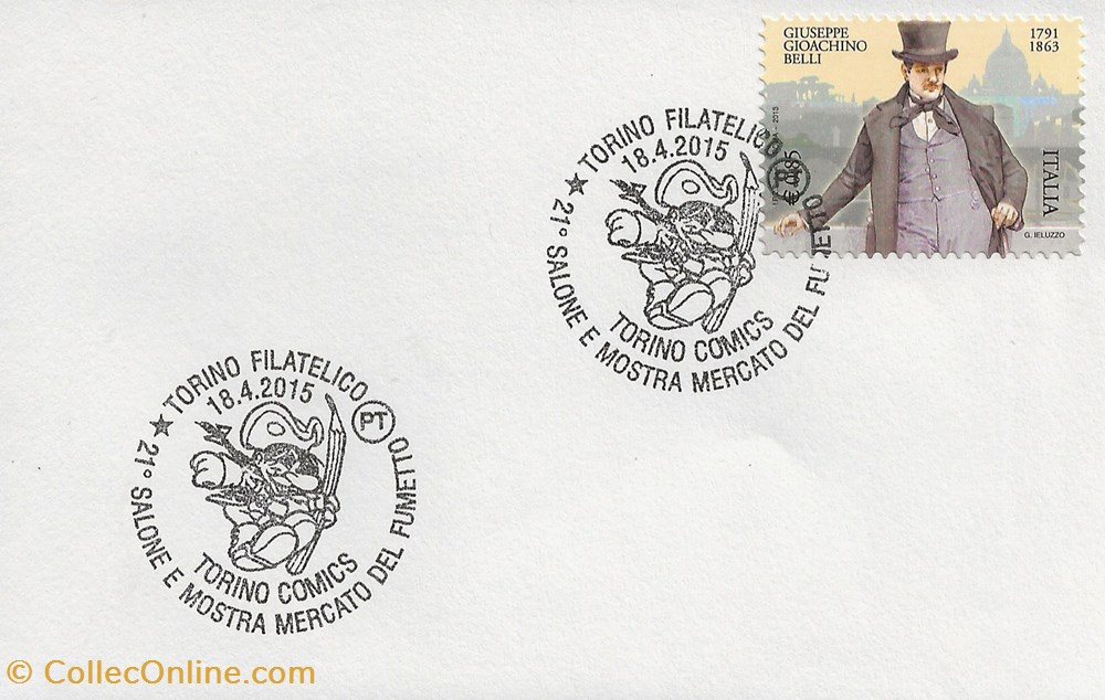 Torino (Italie) 2015 21° Salone e mostra mercato del fumetto - Torino comics timbres torino italie 2015 21 salone e mostra mercato del fumetto torino comics