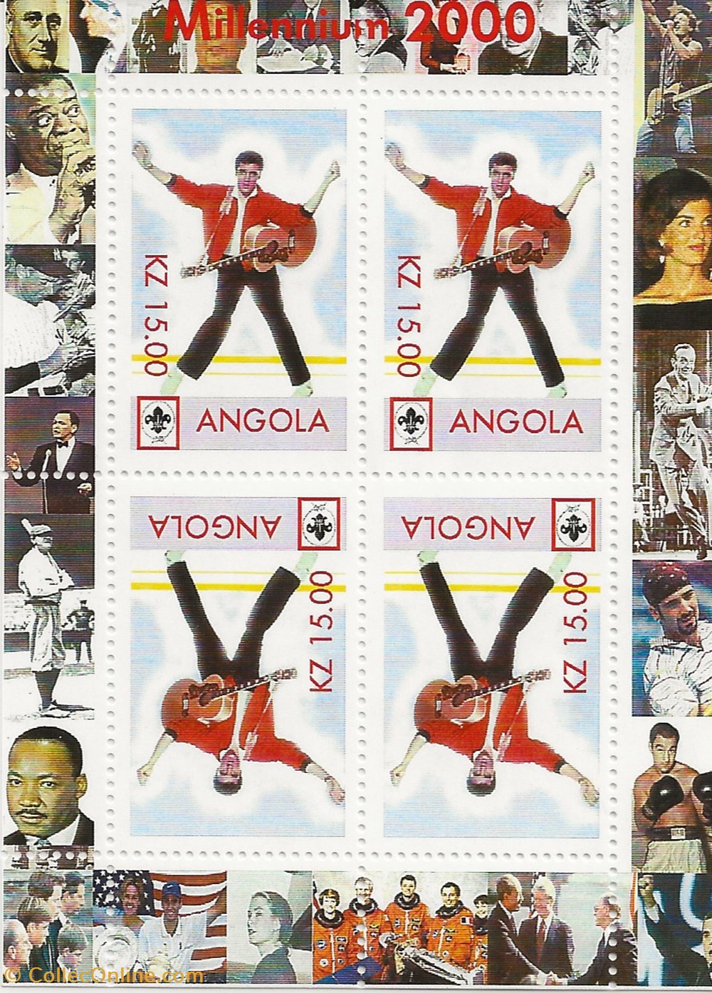 ZZZ Bloc (Angola) 2000 Millenium - Elvis Presley timbres zzz bloc angola 2000 millenium elvis presley