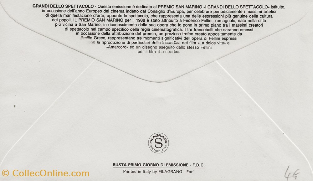 timbres san marino saint marin 1988 grandi dello spettacolo