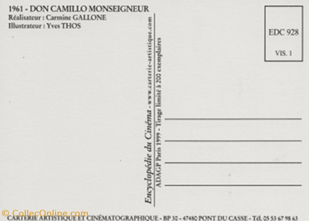 Don Camillo, monseigneur cartes postales autres don camillo monseigneur