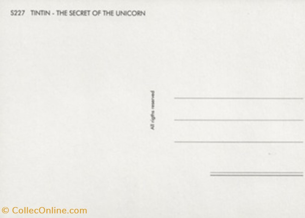 The adventures of Tintin : The secret of the Unicorn cartes postales autres the adventures of tintin the secret of the unicorn