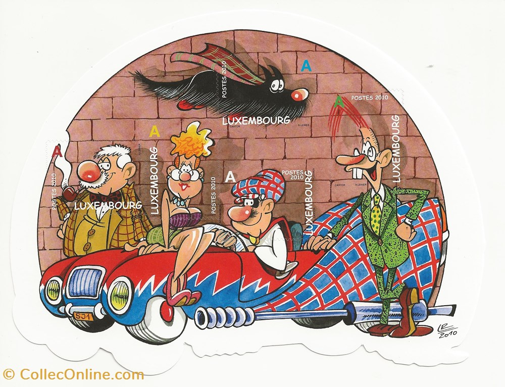 ZZZ - Luxembourg 2010 Bloc bande dessinée - Superjhemp timbres zzz luxembourg 2010 bloc bande dessinee superjhemp