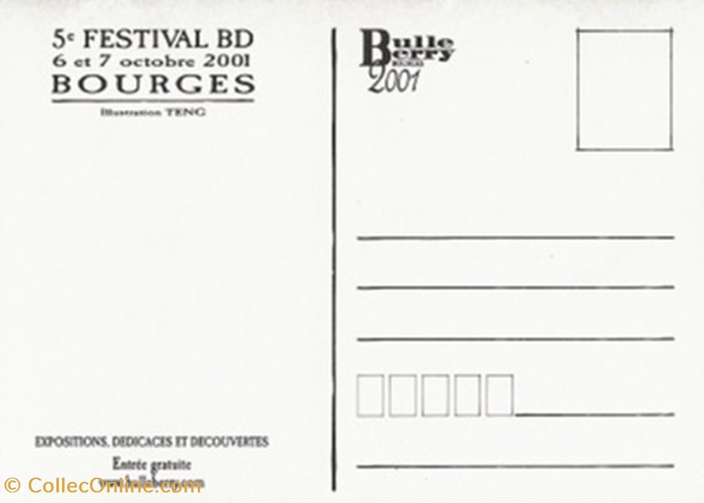 Bourges (18) 2001 cartes postales bande dessinee bourges 18 2001