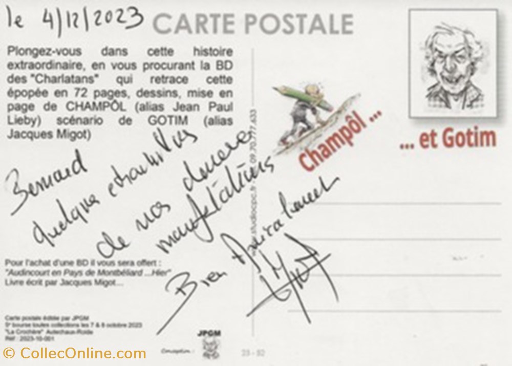 Les charlatans cartes postales bande dessinee les charlatans