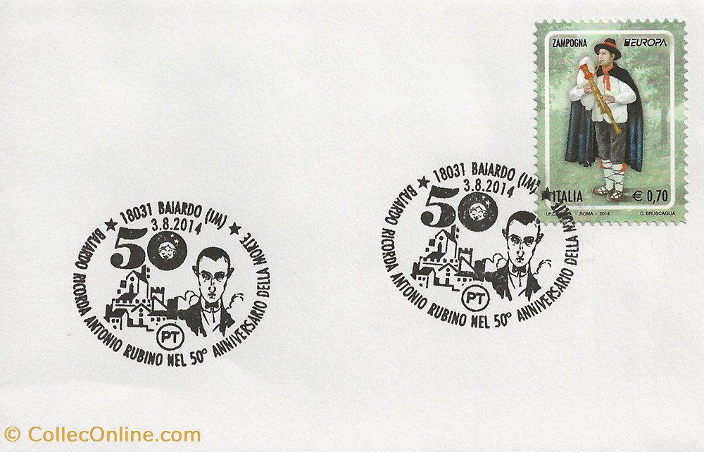 Baiardo (Italie) 2014 Baiardo ricorda Antonio Rubino nel 50° anniversario della morte timbres baiardo italie 2014 baiardo ricorda antonio rubino nel 50 anniversario della morte