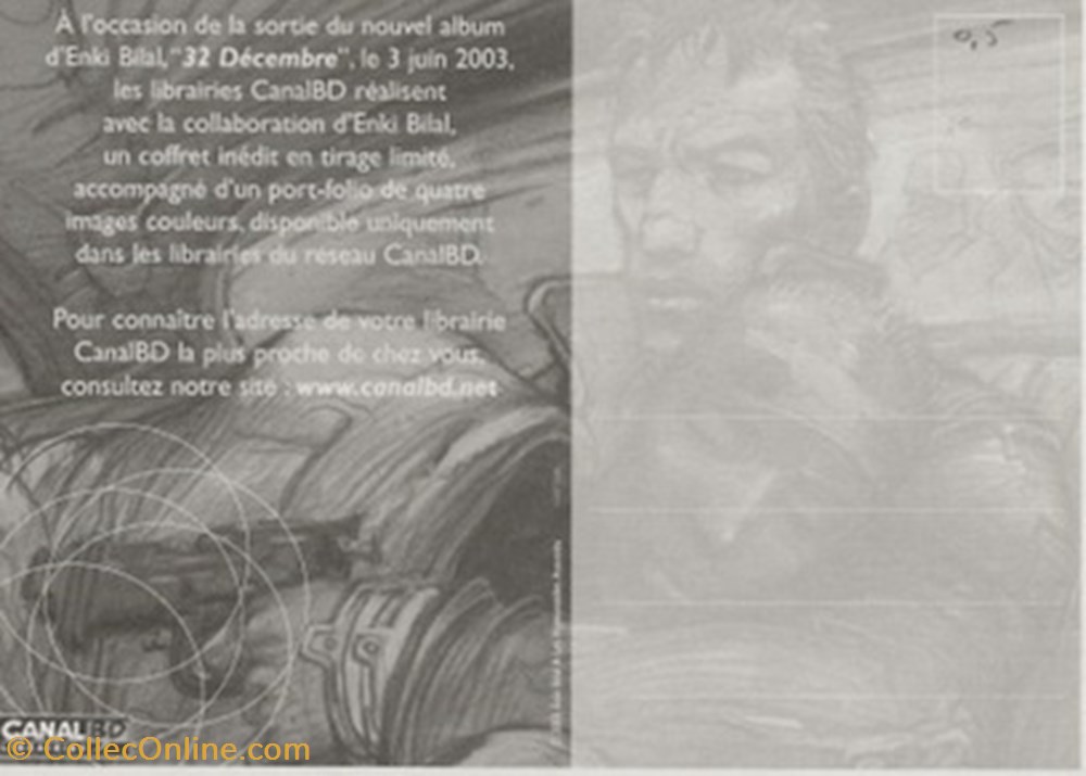 Enki Bilal cartes postales bande dessinee enki bilal