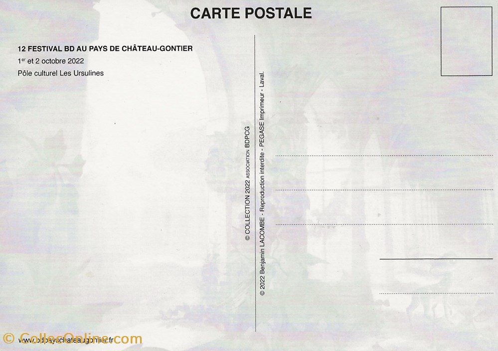 Château-Gontier (55) 2022 2 cartes postales bande dessinee chateau gontier 55 2022