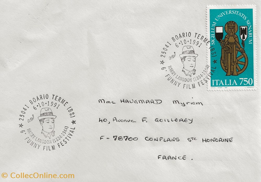 Boario Terme (italie) 1991 6° funny film festival timbres boario terme italie 1991 6 funny film festival