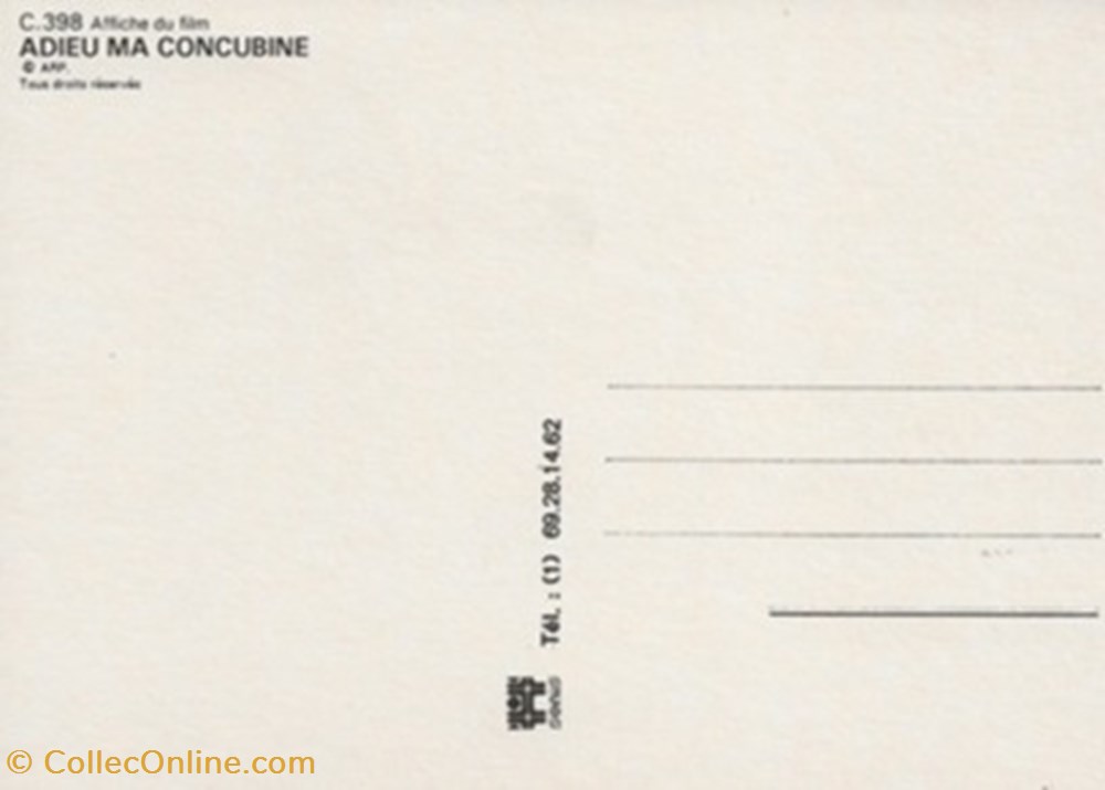 Adieu ma concubine cartes postales autres adieu ma concubine
