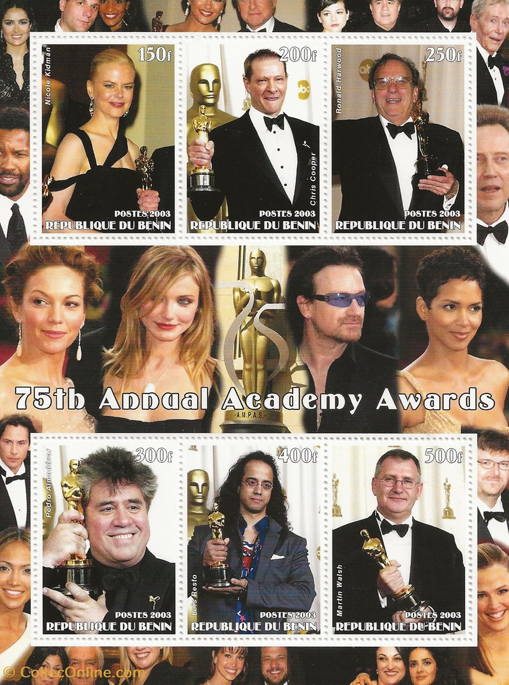 ZZZ Bloc (Bénin) 2003 75th annual academy award timbres zzz bloc benin 2003 75th annual academy award