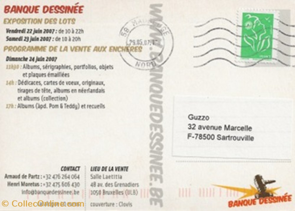 Banque Dessinée 07 cartes postales bande banque dessinee 07